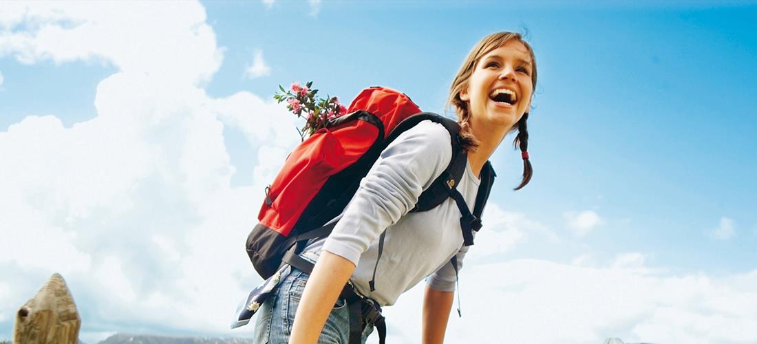 A female hiker