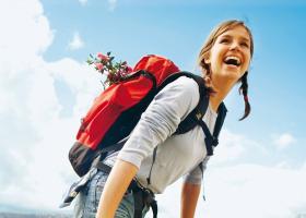 A female hiker