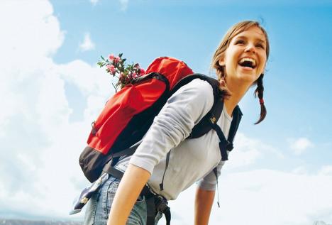 A female hiker