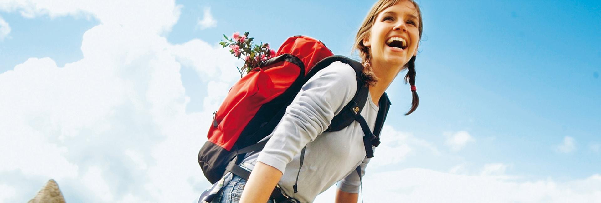 A female hiker