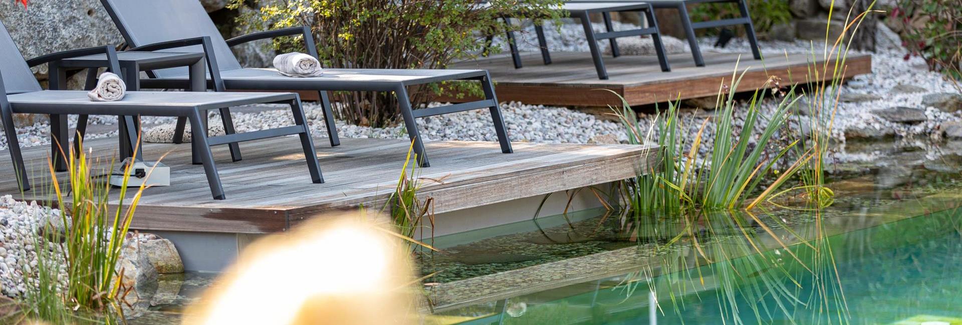 Loungers at the swimming pond